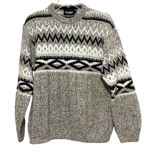 Vunic Pullover Sweater Womens L Outdoors Skiing Wool Preppy Winter Made in Italy